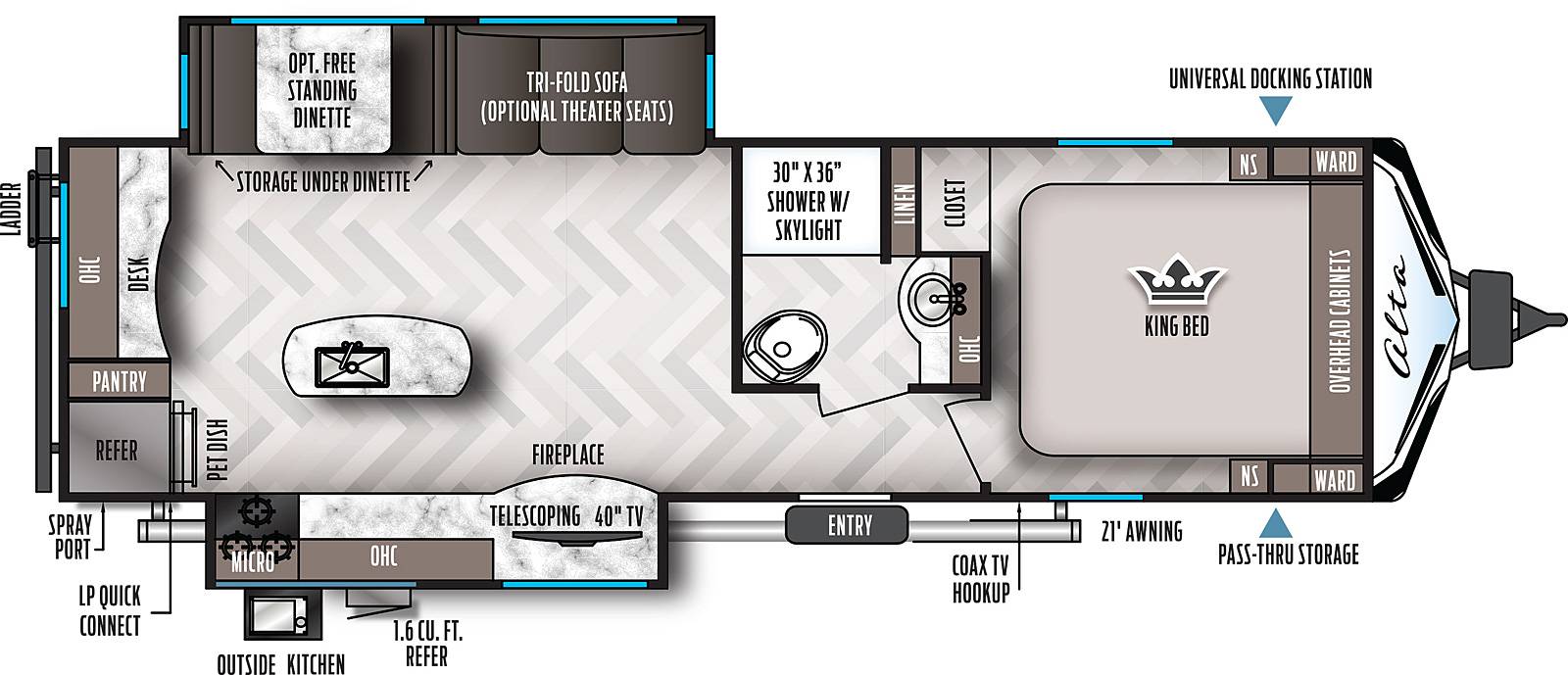 2024 EAST TO WEST RV ALTA 2810KIK, , floor-plans-day image number 0